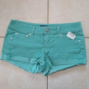 American eagle aqua corduroy shorts